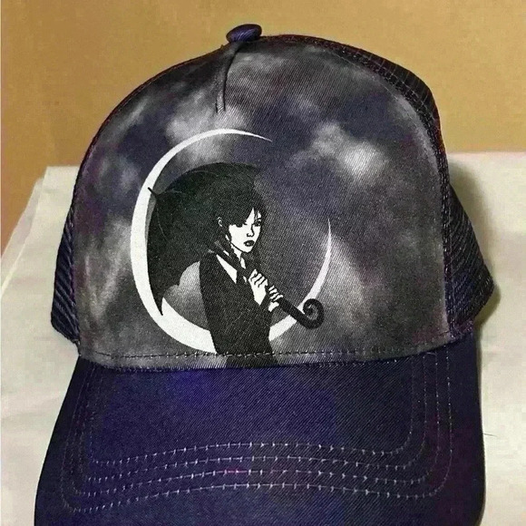 2/$25 BNWT Girls Women's Baseball
Cap Wednesday Addams Halloween Mesh Hat - Picture 3 of 5